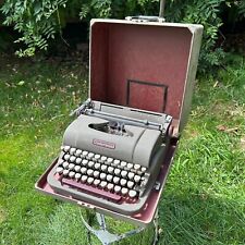 Vintage 1950s Underwood Champion Portable Typewriter Gray Original Case Typing for sale  Shipping to South Africa