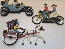 Vtg 1975 Homco Transportation  Wall Hanging Plaques Tandem Horse/Carriage Car for sale  Shipping to South Africa