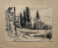 Drawing Landscape Erzgebirge Saxony Karl Enderlein 1872-1958 Dresden #16 for sale  Shipping to Canada