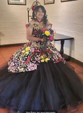 Vestido Negro Y Colores Mariposa XV Años/Quinceañera, Transforma en Vestido Corto segunda mano  Embacar hacia Mexico