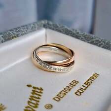 Pre-owned 9ct Tri Colour Gold Russian Wedding Ring, Fully Hallmarked, Size K, used for sale  Shipping to South Africa