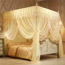 4 Posters Corners Bed Canopy Princess Queen 150*200  Mosquito Bedding Net , used for sale  Shipping to South Africa