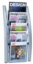 Used,  Alba 5 Pocket Wall Literature Rack, Metallic Silver (DDICE5M) for sale  KEIGHLEY