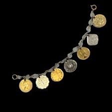 1900-1958 Coin Charm Bracelet Multi Foreign Coins Mixed Metals Quality/Condition for sale  Shipping to South Africa