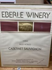 Cabernet Sauvignon Eberle Winery 1984, Cartaz Promocional, Paso Robles CA, Assinado comprar usado  Enviando para Brazil