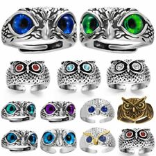 Anillos de plata 925 retro de búho multicolor dedos abiertos mujeres hombres joyería regalo, usado segunda mano  Embacar hacia Argentina