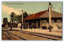 Cartão postal antigo 1908 Union Depot Station Railroad Wagon Osceola Iowa IA publicado comprar usado  Enviando para Brazil