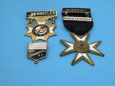 Lote de 3 insignias de cruz maltesa de colección de los Caballeros Templarios de Malta de Los Ángeles ——-Mo., usado segunda mano  Embacar hacia Argentina