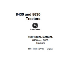 Manual de servicio para libro taller de reparación técnica de tractores John Deere 8430 8630, usado segunda mano  Embacar hacia Argentina