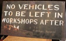 Antique Automotive or Railway Workshop Tin Sign - Genuine Vintage 675mm x 385mm for sale  Shipping to Canada