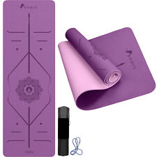 Yoga Mat with Alignment Lines, Professional Non Slip Pilates exercise Mat, used for sale  Shipping to South Africa