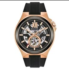 Bulova 98A177 relógio masculino automático mostrador preto pulseira de silicone preto comprar usado  Enviando para Brazil