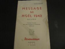 LIVRE 33 PAGES MESSAGE DE NOEL 1942 DE S. S. PIE XII PAYS DE FRANCE RENOUVEAUX comprar usado  Enviando para Brazil