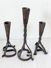 Used, Vintage Set Of 3 Forged Wrought Iron Cattle Branding Candle Holders - Rustic for sale  Shipping to South Africa