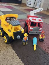 Machine Maker Bundle Construction Fire Truck + Drivers + Screwdriver for sale  Shipping to South Africa