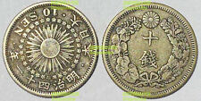 Usado, Japón 10 sen 1907-1912 Meiji años amanecer 18 mm moneda de plata 1 pieza F-MUY BUENO y29 segunda mano  Embacar hacia Argentina