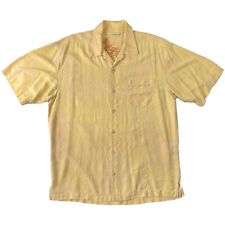 Camisa con botones de seda hawaiana Tommy Bahama para hombre mediana floral campamento tropical, usado segunda mano  Embacar hacia Argentina