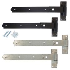 Heavy Duty Hook and Band Gate Hinges Garden Shed Door Galvanised or Black UK for sale  Shipping to South Africa