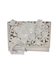 Rocha Brides Clutch Bag White Floral Shoulder Strap Wedding Occasion Party Gold for sale  Shipping to South Africa