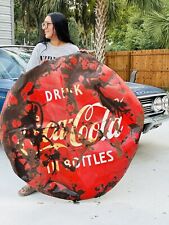 Vintage Coca Cola Button AdvertisingSign, used for sale  Shipping to South Africa
