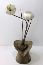 Mesa de papel Art Deco con tono de bola floral estilo asiático marrón lámpara táctil luz segunda mano  Embacar hacia Argentina