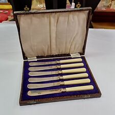 Vintage Silver Plated Butter Knives / Boxed / EPNS / Faux Bone Handles for sale  Shipping to South Africa