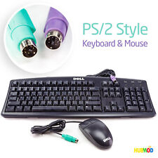 DELL PS/2 US 104-Key PC Windows Desktop Keyboard w/ 2 Button Ball Mouse Vintage for sale  Shipping to South Africa