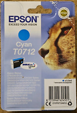 NUEVO cartucho de tinta cian original genuino Epson Cheetah T0712 (C13T07124012), usado segunda mano  Embacar hacia Argentina