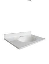 Glacier Bay 37 in. W x 19 in. D Cultured Marble Sink Vanity Top in White for sale  Shipping to South Africa