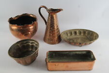 Antique Vintage Copper Ware Jelly Mold Scale Textured Water Jug x 5 4262g for sale  Shipping to South Africa