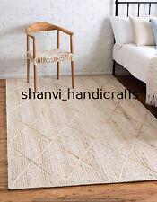 Usado, Retângulo natural trançado decorativo indiano tapete área juta tapete de yoga tapete de chão tapete comprar usado  Enviando para Brazil