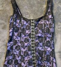 Used, Tripp Nyc Purple Black Lace Grommet Corset S Small Goth Gothic Vintage for sale  Shipping to South Africa