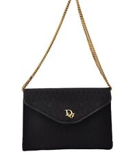 Auténtico Christian Dior Cadena de Panal Bolso de Hombro Cuero Lona Negro 9527I segunda mano  Embacar hacia Argentina