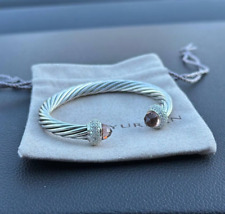 David Yurman 7mm cabo pulseira doce e prata 925 morganita e diamante M, usado comprar usado  Enviando para Brazil