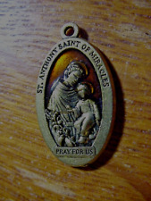 Medalha cristã esmaltada francesa Pray for Us ST. ANTHONY Saint of Miracles comprar usado  Enviando para Brazil