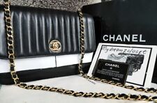 FULL SET CHANEL Classic Vintage Black Quilted Vertical 24K Gold Small Flap Bag til salgs  Frakt til Norway