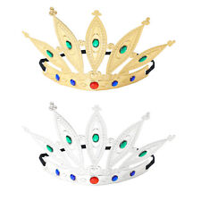 Corona Pastel Decoración King Tela Brillante Tiara, Banda Elástica Aro para el Cabello Vestido segunda mano  Embacar hacia Argentina