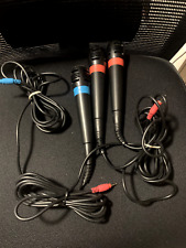 Oficjalne mikrofony PS2 PlayStation 2 SingStar zestaw 3 niebiesko-czerwonych bez klucza sprzętowego na sprzedaż  Wysyłka do Poland