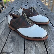 Zapatos de golf de colección polo Ralph Lauren años 90 para hombre 8,5 D a cuadros y blanco de punta suave segunda mano  Embacar hacia Argentina