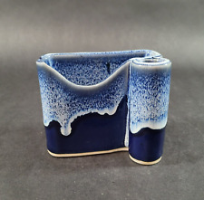 Acessório de mesa Bay Pottery esmalte gotejamento azul caneta e suporte de papel nota comprar usado  Enviando para Brazil