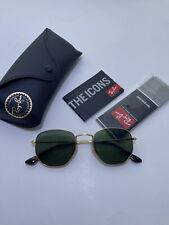 Used, Ray-Ban RB3548N Gold Hexagonal Sunglasses/Green Polarized Lenses Open box A1 for sale  Shipping to South Africa