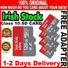 ORIGINAL SanDisk MICRO SD Card 16 32 64 128  GB Class 10 Fast Mini FREE ADAPTER for sale  Ireland