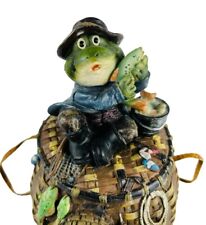 Fisherman Tackle Box Birdhouse w/ Fishermen Frog and his Fishing Gear for sale  Shipping to South Africa