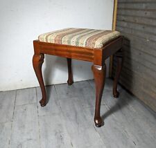 Vintage Queen Anne Cherry Wood Sewing Vanity Stool with Lid Storage C63 for sale  Shipping to South Africa