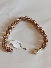 Used, 9ct gold Pink Stone Belcher Bracelet 19g for sale  Shipping to South Africa