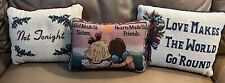 Lote de 3 travesseiros estilo tapeçaria com mensagens impressas para aquecer o coração - sua escolha comprar usado  Enviando para Brazil