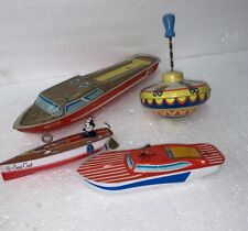 Vintage Lot Ohio Art Toy Tin Litho Wind-Up Boat, Felix the Cat Boat, Top, Boats for sale  Shipping to South Africa