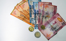 Billetes de banco asiáticos de Ceilán con monedas (juego de 3 billetes de banco y 5 monedas) segunda mano  Embacar hacia Argentina