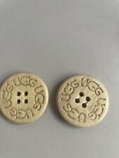 2 UGG Replacement Wooden Buttons For Adult Size Uggs Light Color for sale  Shipping to South Africa