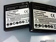 2 batterie agli ioni di litio Avanzato 3500 mAh per HTC Evo 3D, nero, LEGGI usato  Spedire a Italy